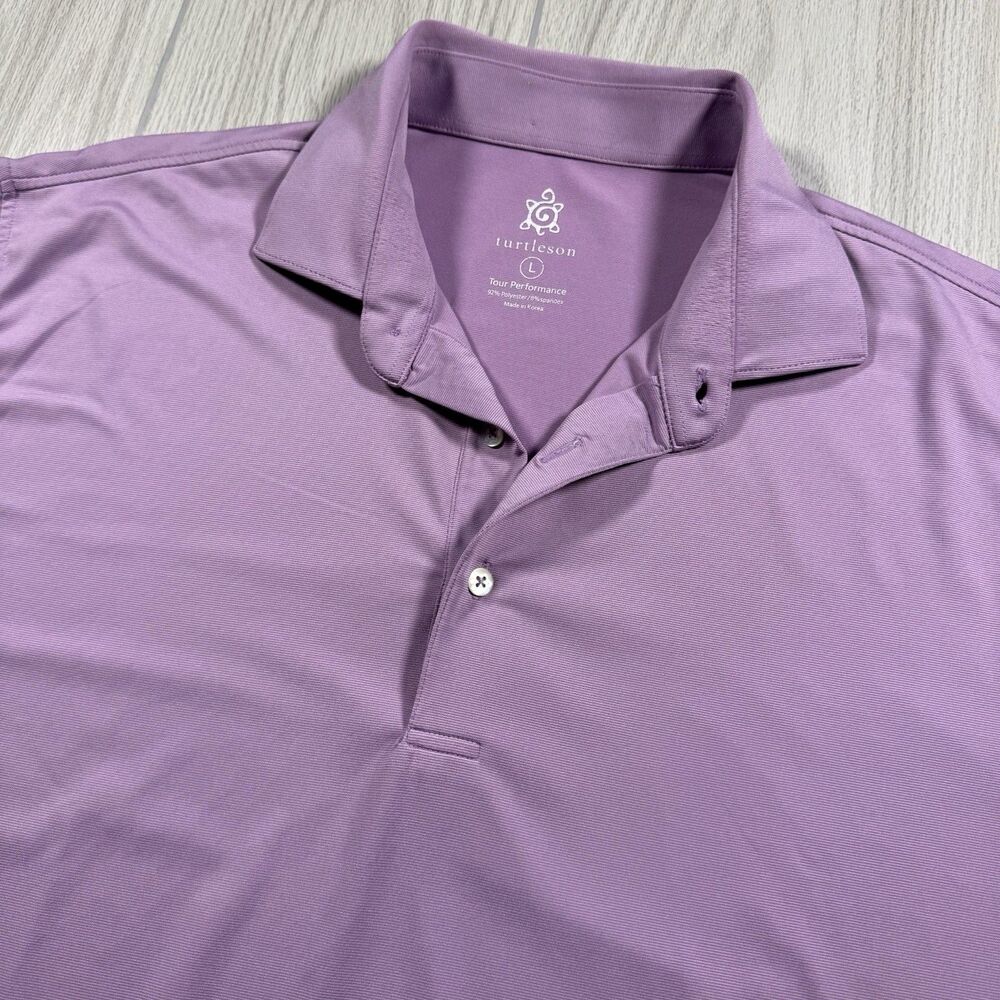 Turtleson Golf Polo Men’s L Purple Lavender Performance Stretch EUC Preppy